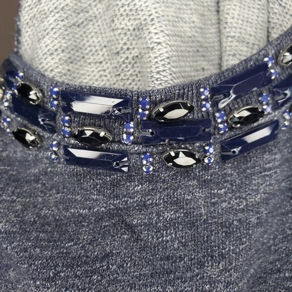 J. Crew Navy Jeweled Top Small - Picture 5 of 8